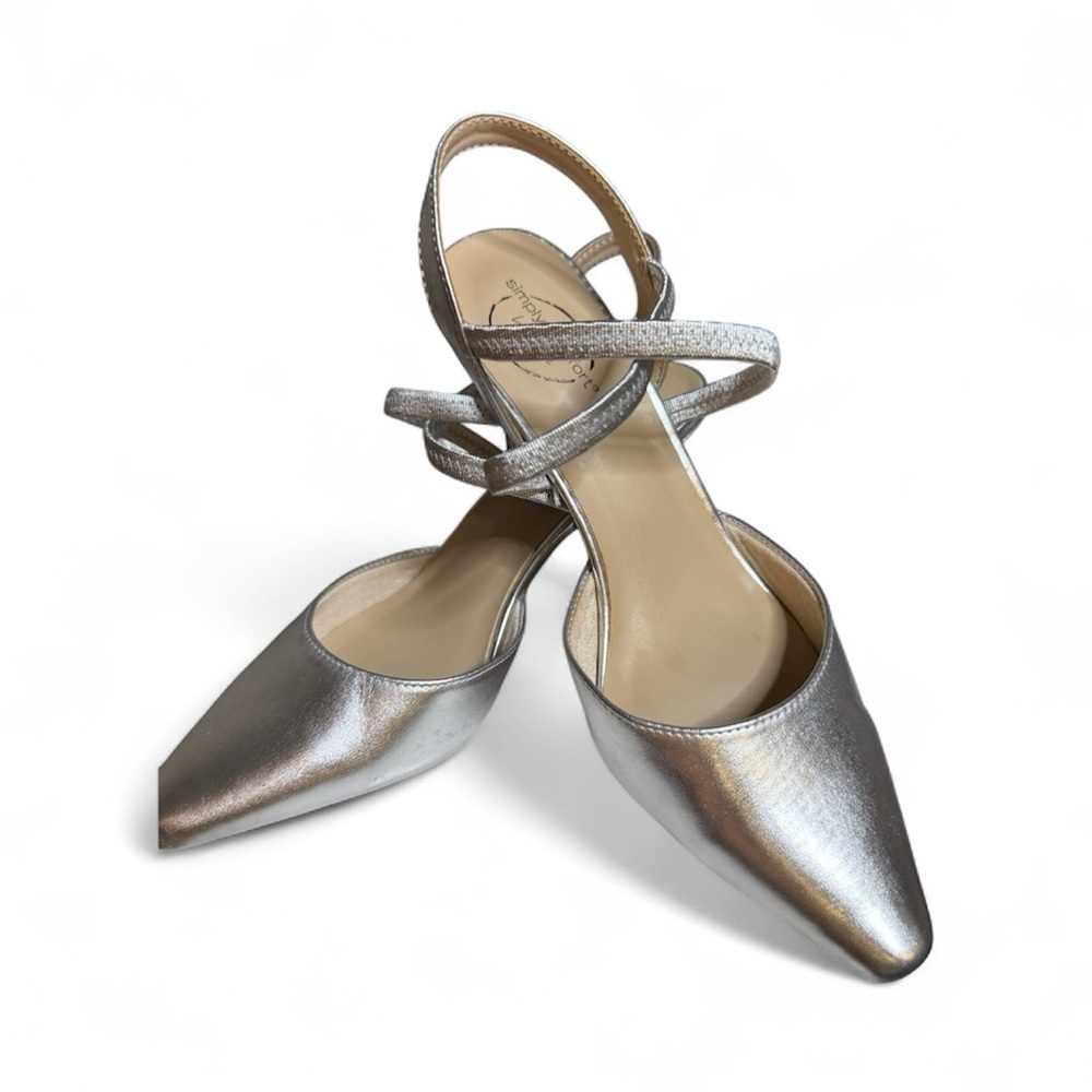 Silver Strappy Heels